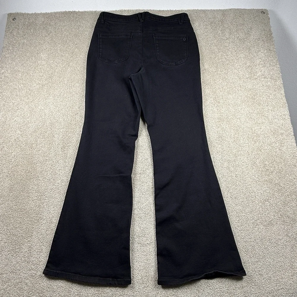 Democracy Jeans Womens 14 Black Boot Cut Stretch Denim Boho Comfort Ab Solution